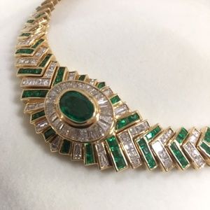 Stunning Emerald and Diamond Necklace